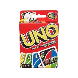 UNO - Classic Colour & Number Matching Card Game - 112 Cards - Customizable & Erasable Wild - Special Action Cards Included - Gi