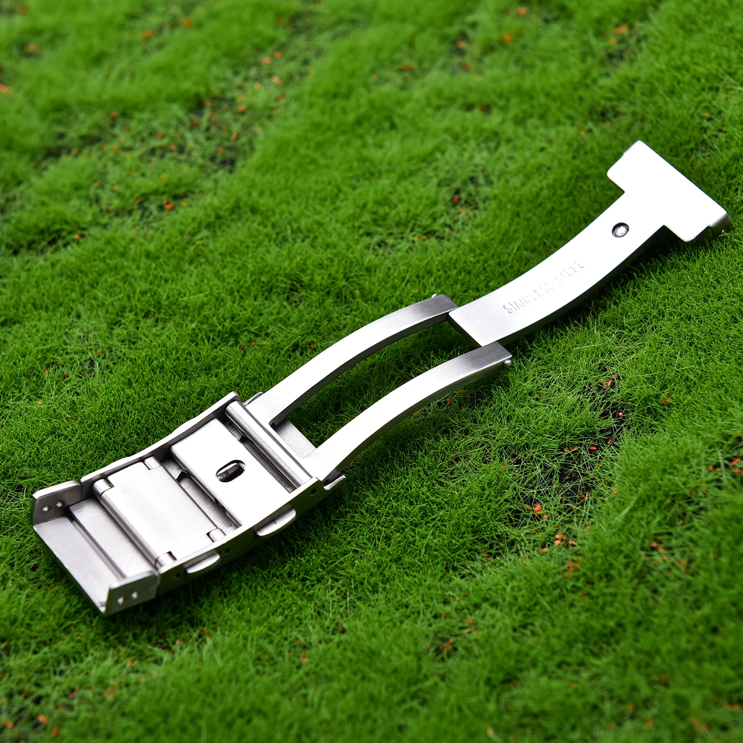 18/20/22mm Watch Buckle Solid 316L Stainless Steel Folding Safety Buckle Double Push Extendable Adjustable Watch Clasp for Seiko