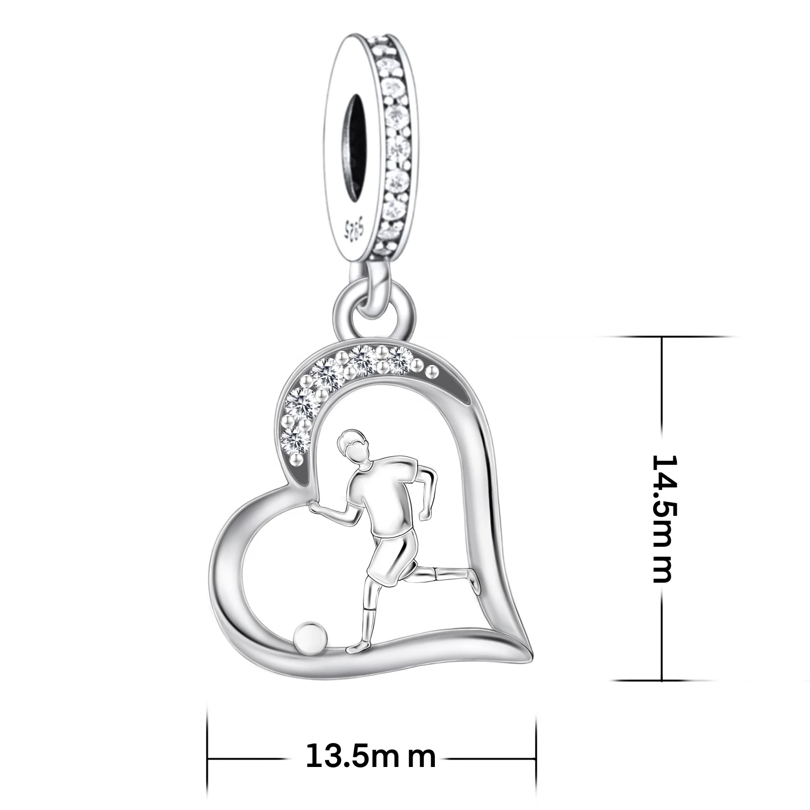 FC-Jóias Se Encaixa Original Pan Charms Pulseira, 925 Sterling Silver, Pai Amor, Futebol Talão para Fazer Mulheres, Sisters, Berloque, DIY