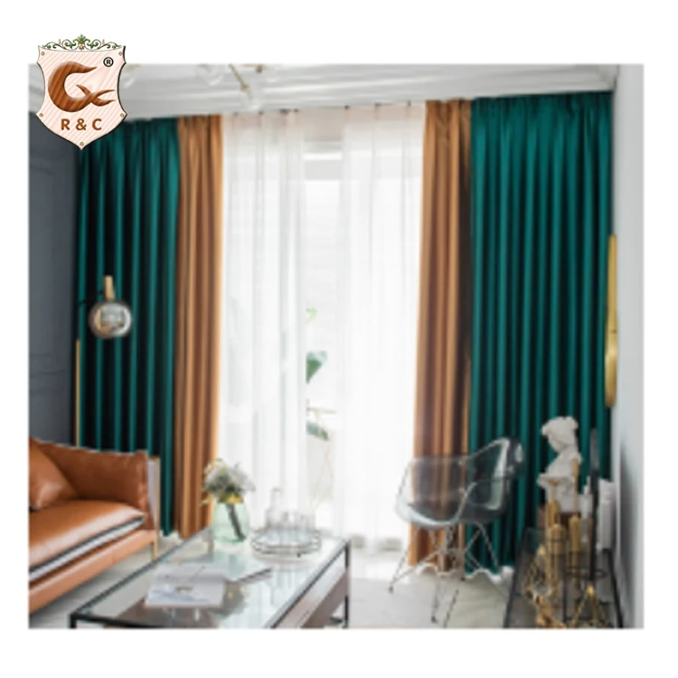 Hot Sale Pure Color Luxury Chaise Satin Curtains Silky Fabrics Glossy Curtains Used in The Living Room and Bedroom Made in China