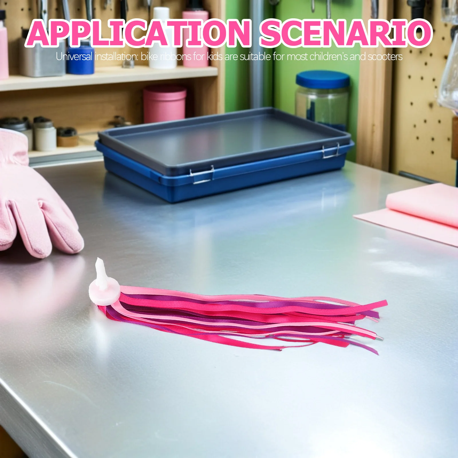 

24Pcs Kids Bike Streamers Pink Polyester Tassel Ribbons for Handlebar Decoration Girls Bicycle Scooter Accessories Bright