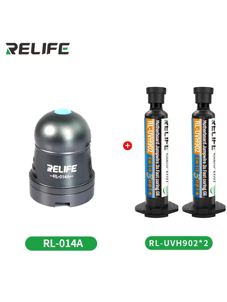 2 Stuks Herleven RL-UVH902 10Ml Uv 3S Sneldrogende Soldeer Masker Inkt Voor Mobiele Telefoon Reparatie Springdraad + RL-014 Uv Uitharding Licht Gereedschap