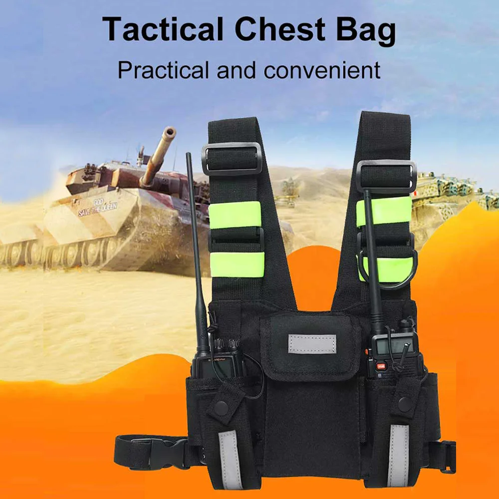 PT-15 Radio Shoulder Holster Two Way Radio Reflective pettorale Harness Holder Bag Walkie talkie Front Pack Pouch Case