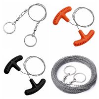 Stainless Steel Survival Rope Saw 4-strand Spiral Winding Stainless Steel Wire Saw Easy Sawing Wear Resistant Travel Camping