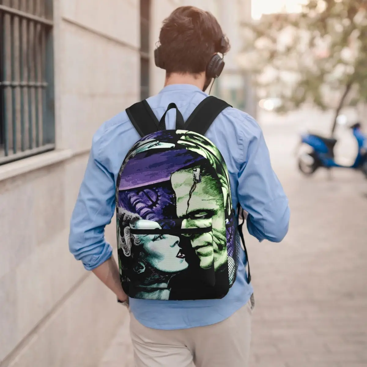 

Frankenstein And Bride Movie Backpack Boys Girls BookBag Kids School Bag Laptop Shoulder Bags for Men Women