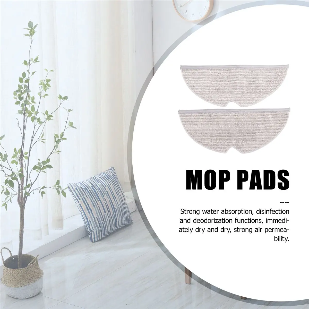 A62K 2Pcs Mop Cloth…