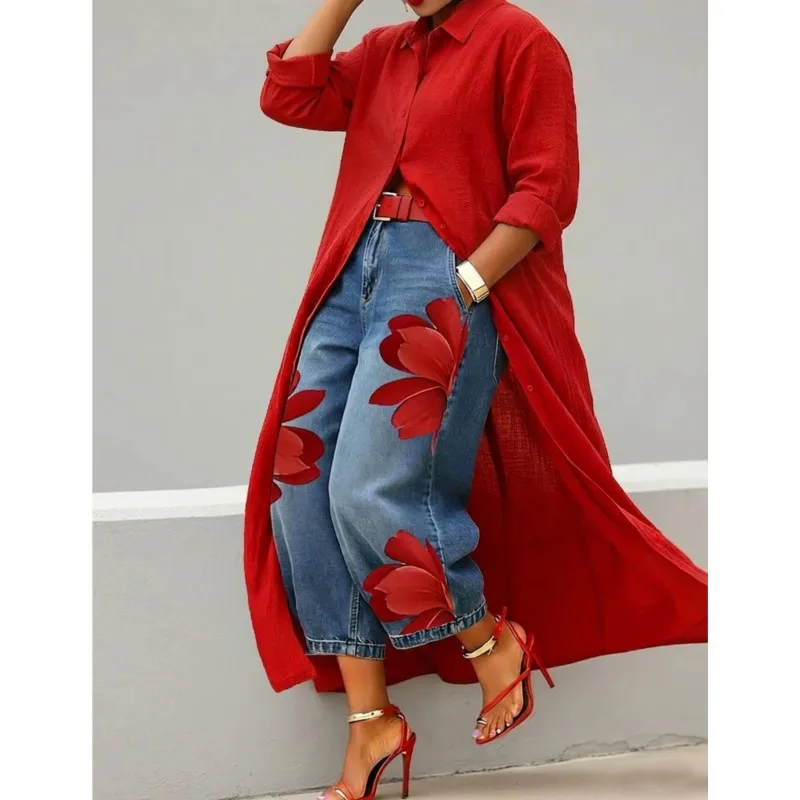 

Womens Oversize Long Shirt Top Loose Long Sleeve Cardigan Blouse 2026 Spring Summer New Chic Single-Breasted Shirt Blouse Street