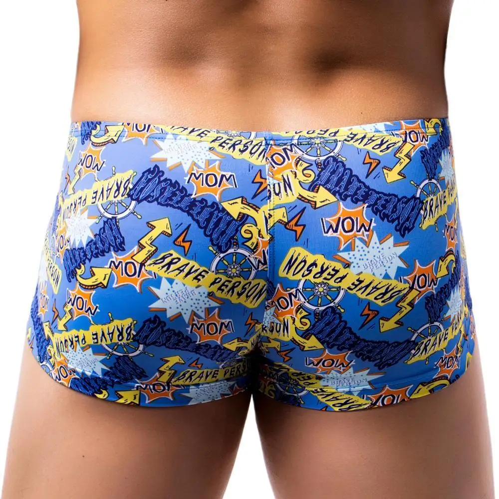 BRAVE PERSON Men\'s Underwear Men Boxers Briefs New Nylon Print Male Panties Trunks Mens Boxers Shorts U Convex Pouch Underpants