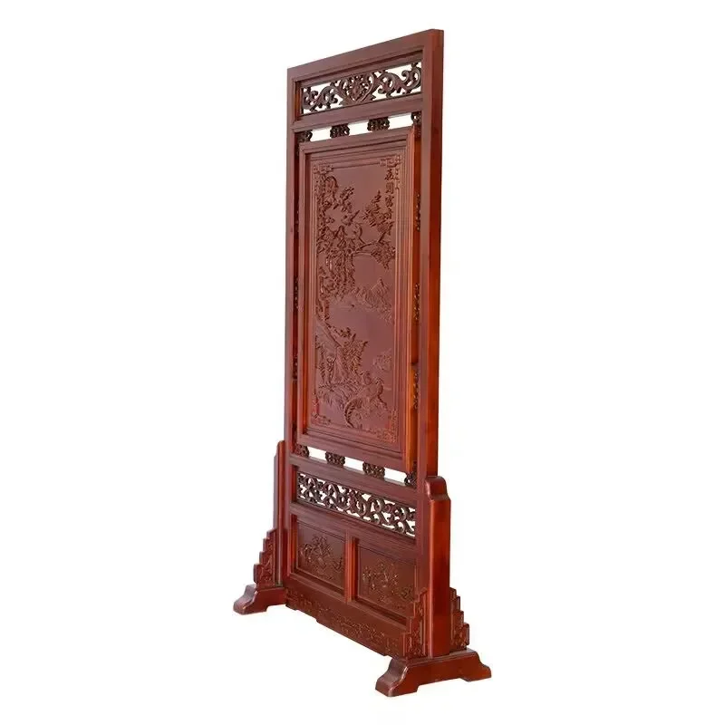 DSA wood carving floor-to-ceiling screen partition camphor wood insert screen ornament engraved solid wood mobile fine