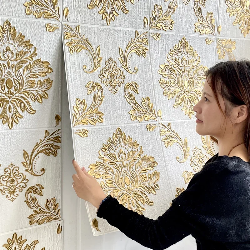 European Self-adhesive Wallpaper 3d Wall Stickers Bedroom Living Room Background Waterproof Wallpaper Wall Warm Decor 5.5m Thick
