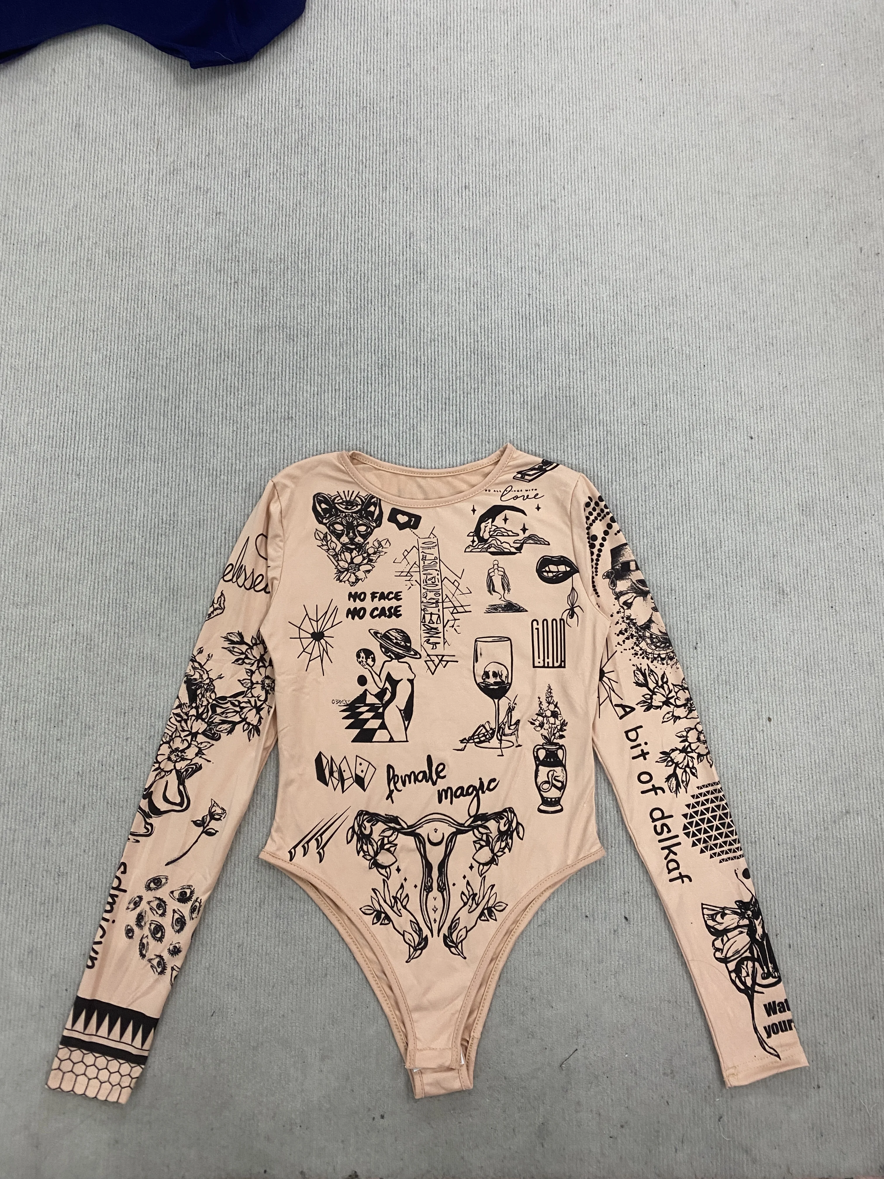 

Женский летний сексуальный комбинезон в стиле Spicy Girl с сетчатыми вставками, прозрачный, с принтом, облегающий, с длинными рукавами, с высокой талией