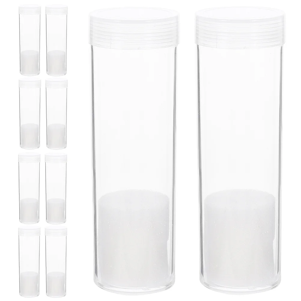 10 Pcs Coins Empty Commemorative Box Plastic Holders Cylinder Quarter Swear Jar Transparent Tube Collection Tubes