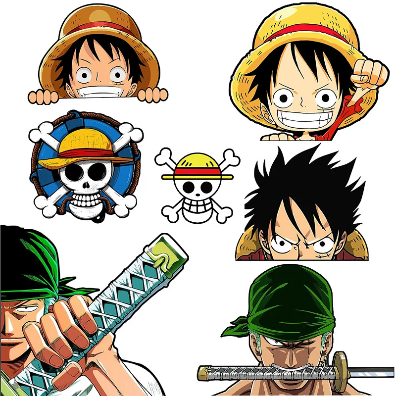 ONEPIECE Luffy cartoon animation personalized car sticker Sauron glass body decoration sticker bumper covering scratches sticker