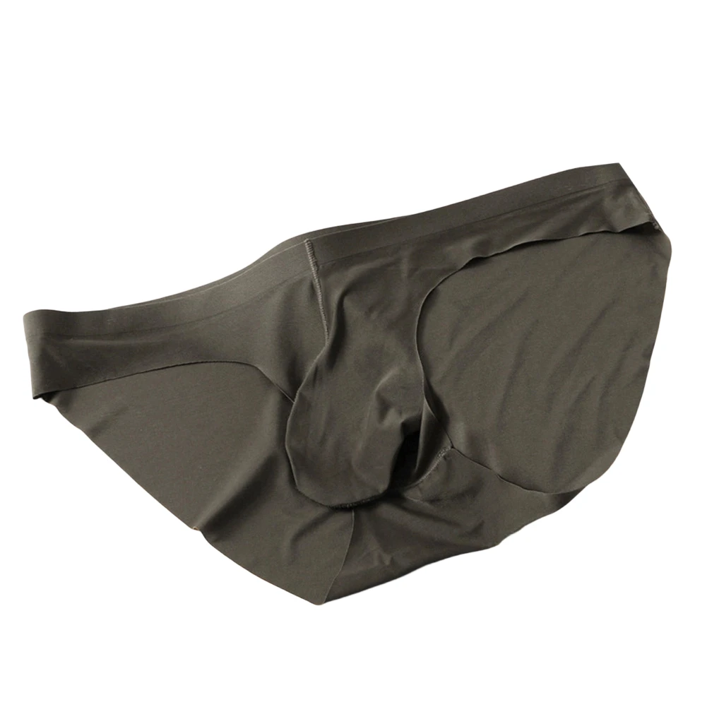 Men Thin Seamless Large Size Ice Silk Briefs Extreme Men's Underwear Bulge Pouch Lingerie Solid Panties Stretch Men's Underpants