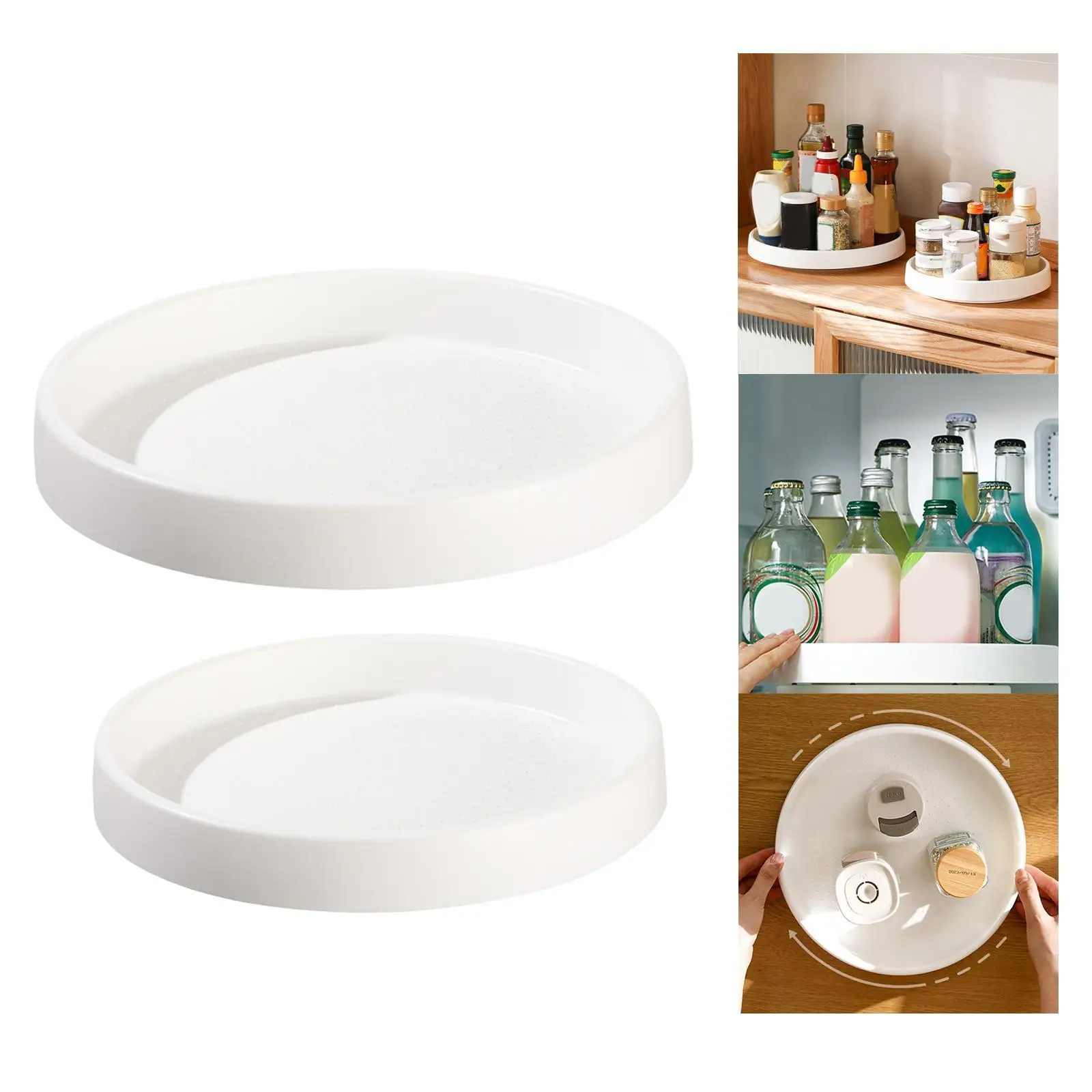 Round Turntable Storage Turntable Decorative Multifunctional Decor Spice Rack Turntable Organizer for Kitchen Bathroom Fridge