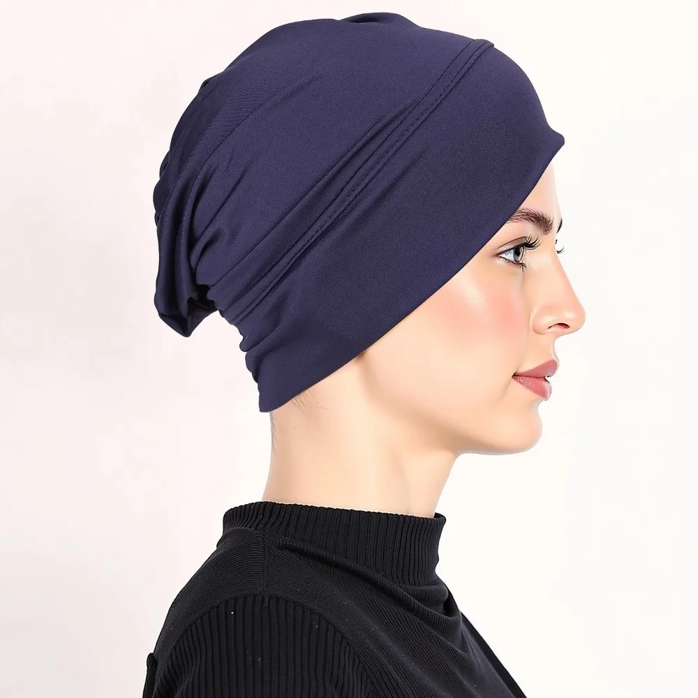 New Soft Modal Hijab Caps Elastic Wrap Style Islamic Headband Bonnet Accessories Cancer Chemo Hat Women Headwear