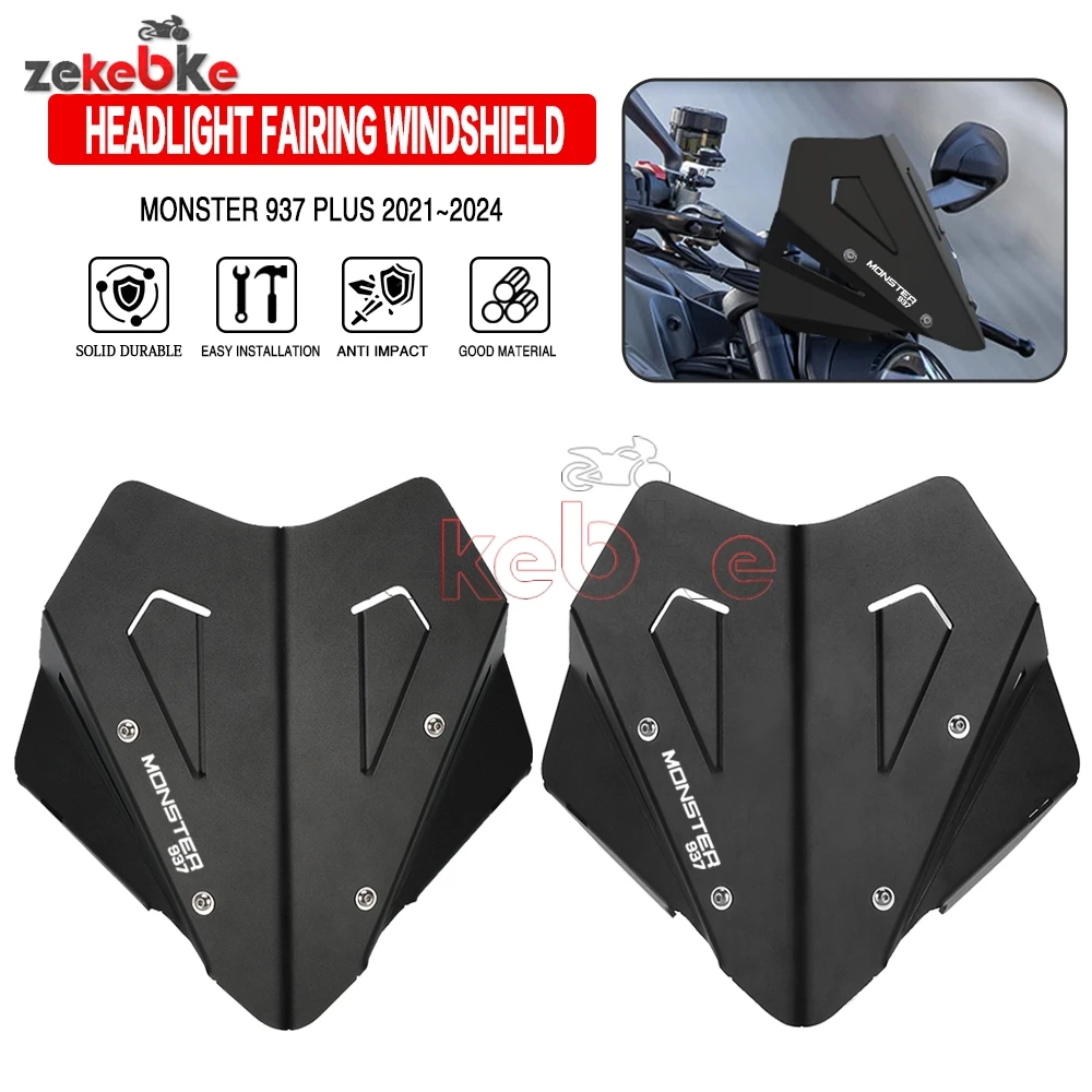 

For DUCATI MONSTER 937 Plus 2021- 2024 Motorcycle Accessories Windshield Windscreen Aluminum Wind Shield Deflectore MONSTER937