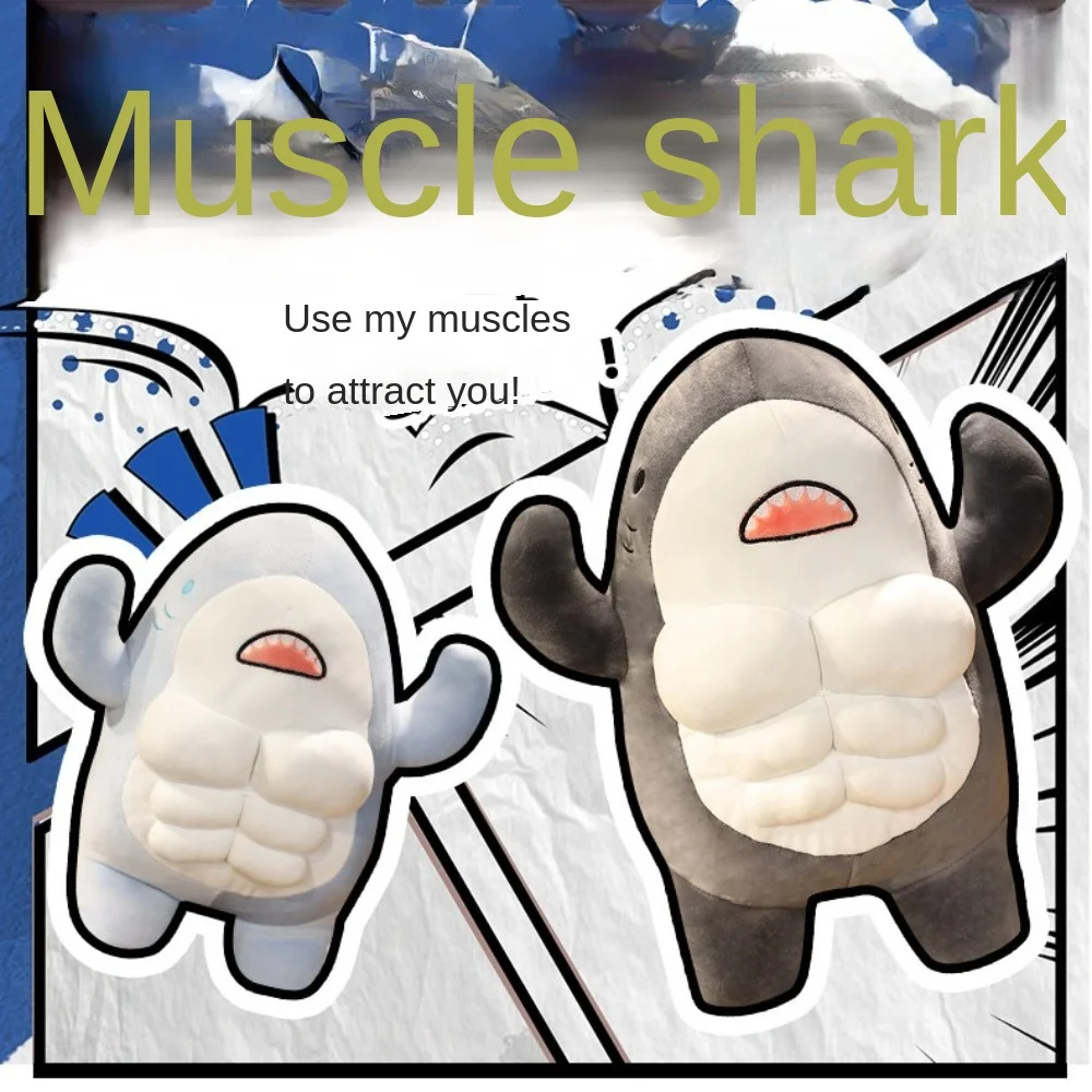 New 45CM Muscle Shark Cute Worked Out Shark Gifts for Girl Boyfriend