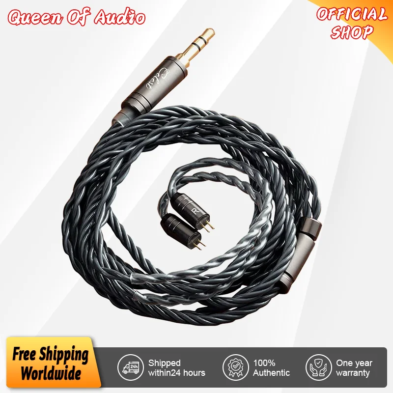 Kinera Celest Tiger Soul Earphone Upgrade Cable 4 Core OFC Pure Copper Plated With Gold 3.5mm Plug 0.78mm 2Pin Headphone Cable