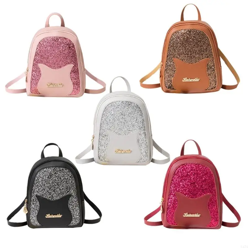 

Girl's Small Backpack Fashion Sequin Shoulder Bag Women Multi-Function Anti-theft Rucksack Mini Dayack 547A