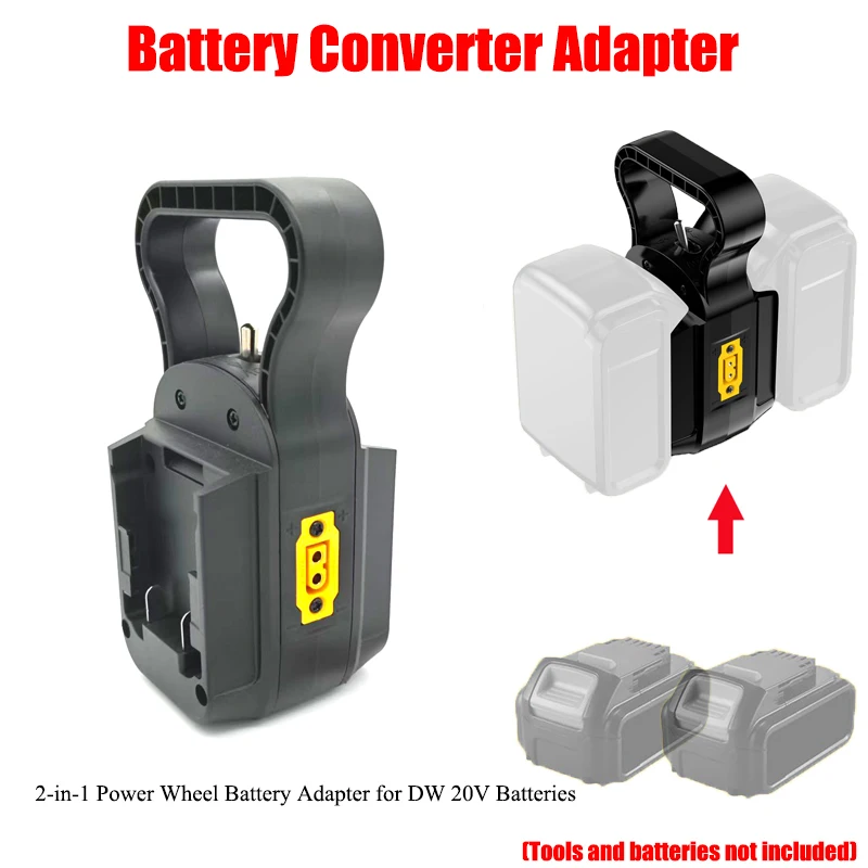 

2-in-1 Power Wheel Battery Converter Dual Voltage Output for DW 18/20V Lithium Batteries Power Connector Includes 14AWG Cables