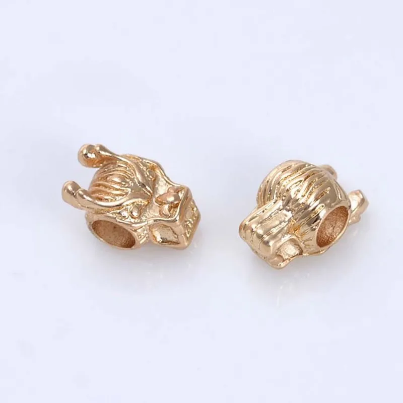 20pcs DIY charm animal head  scattered beads insulation copper electroplating bracelet gift accessories