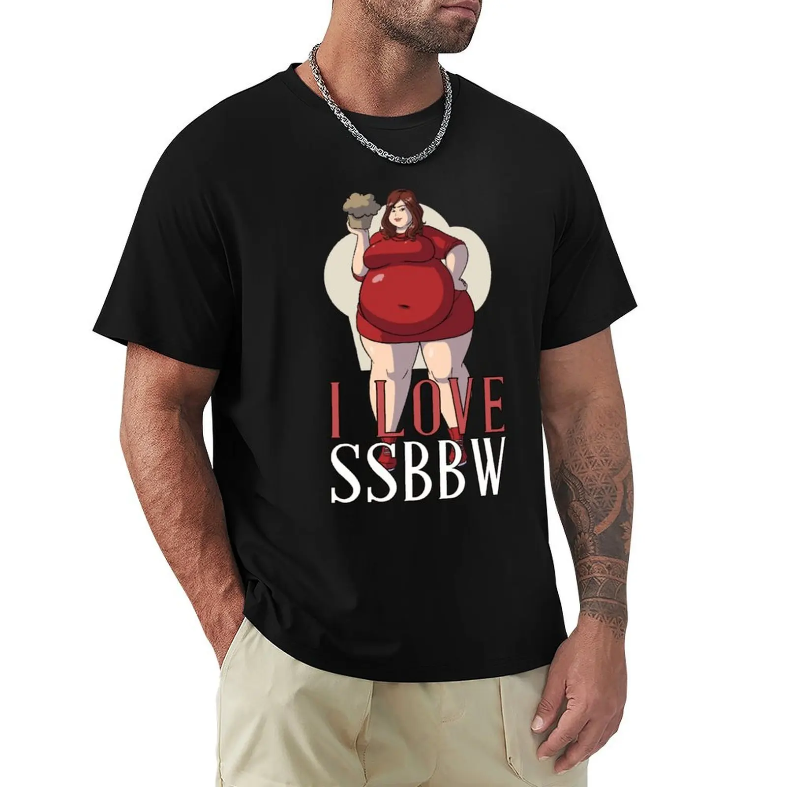 I Love My SSBBW Big Lovely Woman With Cupcake T-Shirt boys whites hippie clothes heavyweights heavyweight t shirts for men