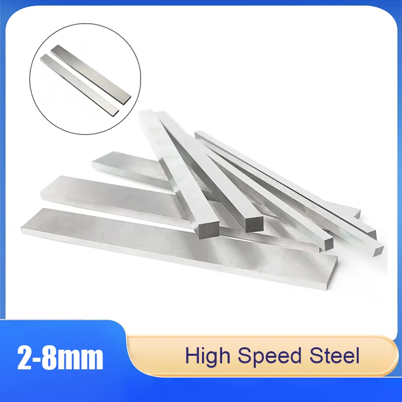 

1Pc HSS Lathe Tool Steel Square High Speed Steel Turning Tool 2mm 3mm 4mm 6mm 8mm Thick White Steel Lathe Machining Tool L=200mm