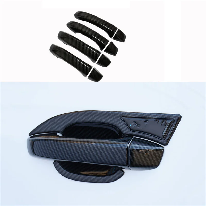 Carbon fiber car door handle cover trims for mg zs hs 6 5 rx3 rx5 rx8 2018 2019 2020 2021 2022 2023 max plus accessories auto