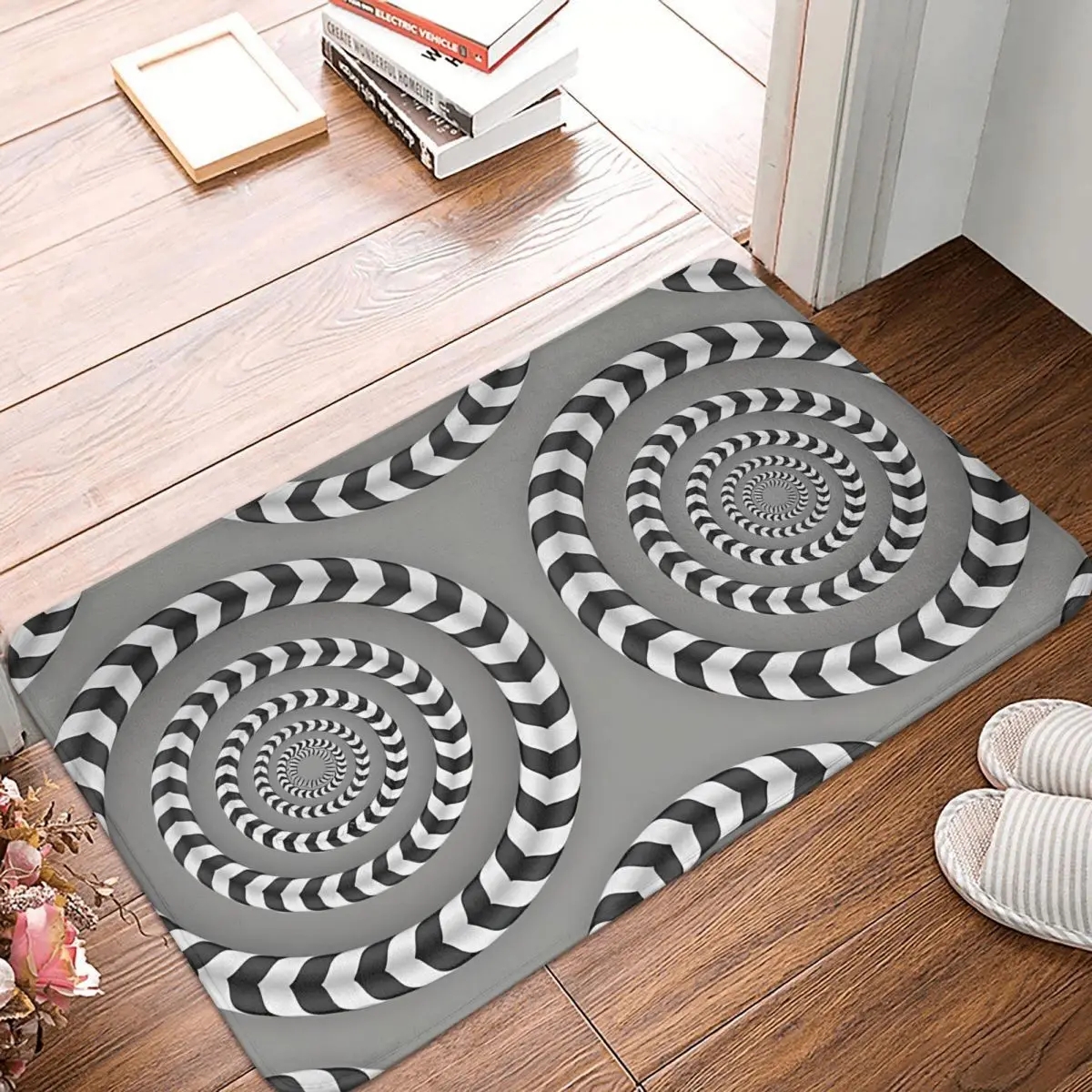 Black And White Optical Illusions Anti-Slip Rug Doormat Kitchen Mat Hallway Carpet Entrance Door Decor