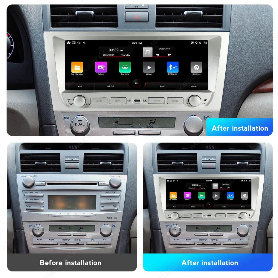 Android Car Radio For Toyota Camry XV40 Aurion 2007 - 2011 Wireless Carplay auto Multimedia player Car head unit FM Radio RDS BT