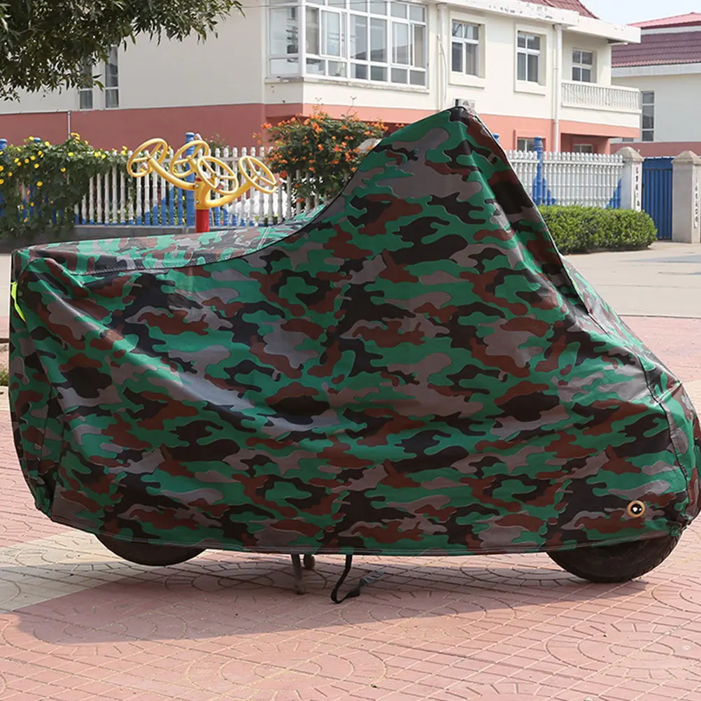 

Motorcycle Cover Green Camouflage Waterproof Windproof Rain Snow Protector Universal Bike Shelter For Scooter
