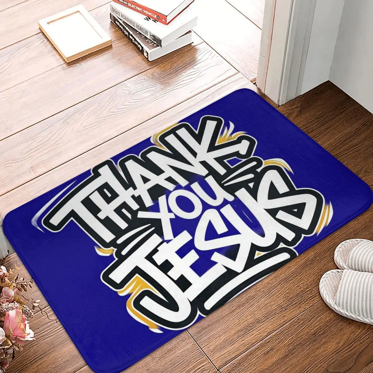 Thank You Jesus Non-slip Doormat Floor Mat Sand Scraping Carpet Rug for Kitchen Entrance Home Bathroom Living room Footpad Mats