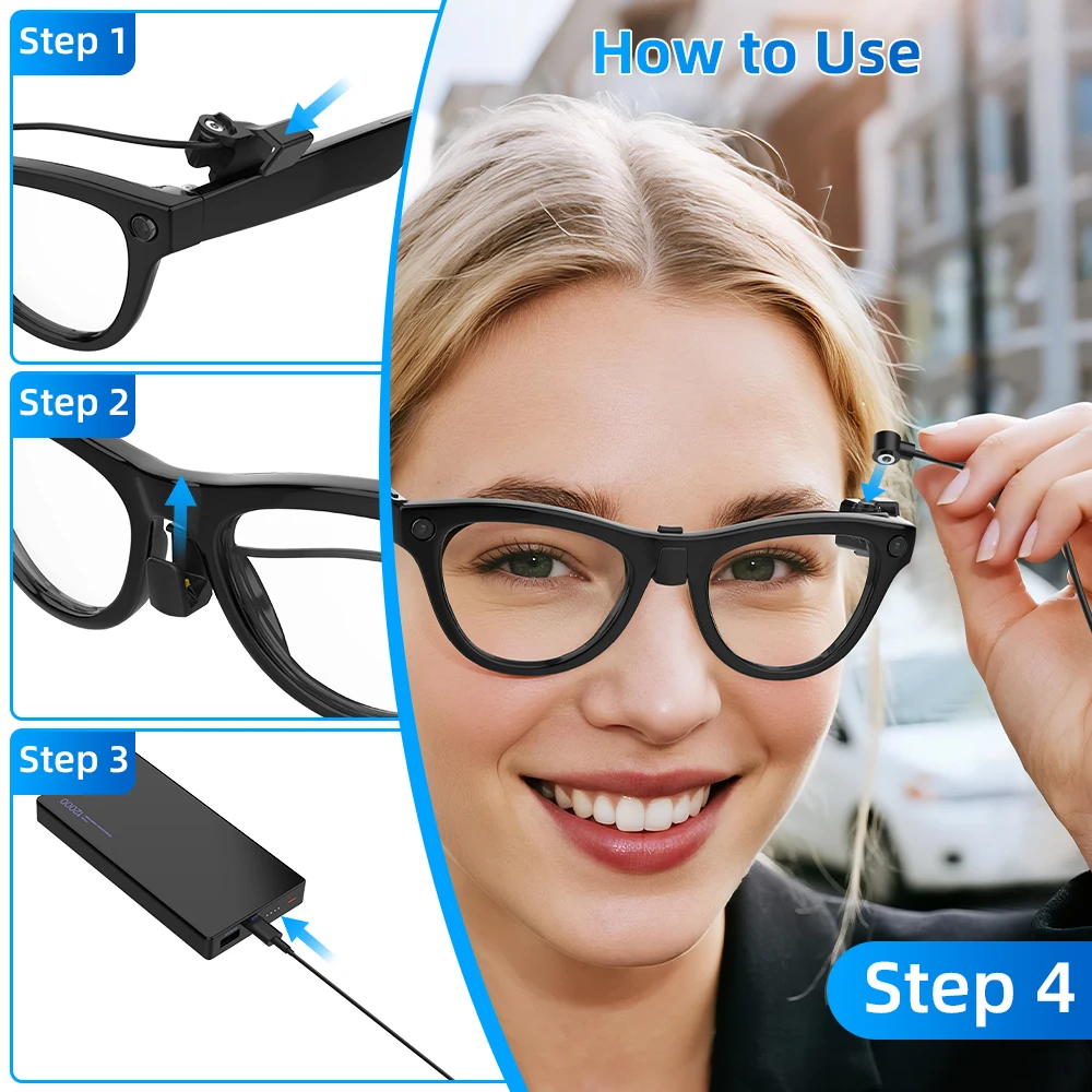 Kabel magnetyczny Hibloks do ładowania okularów Ray-Ban Meta Wayfarer Skyler Headliner (GEN1 GEN2) i okularów Oakley HSTN, akcesoria do okularów