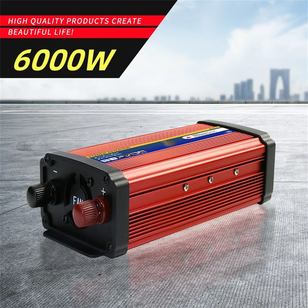 4000W 5000W 6000W Modified Sine Wave Inverter DC 12V To AC 110V/220V Voltage Transformer Power Converter USB Solar Inverter