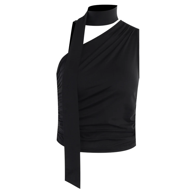 Backless Sexy Off Shoulder Halter Tank Tops Women Vintage Sleeveless Crop Top Y2K Clothes Club Female Casual Summer 2024 image 6