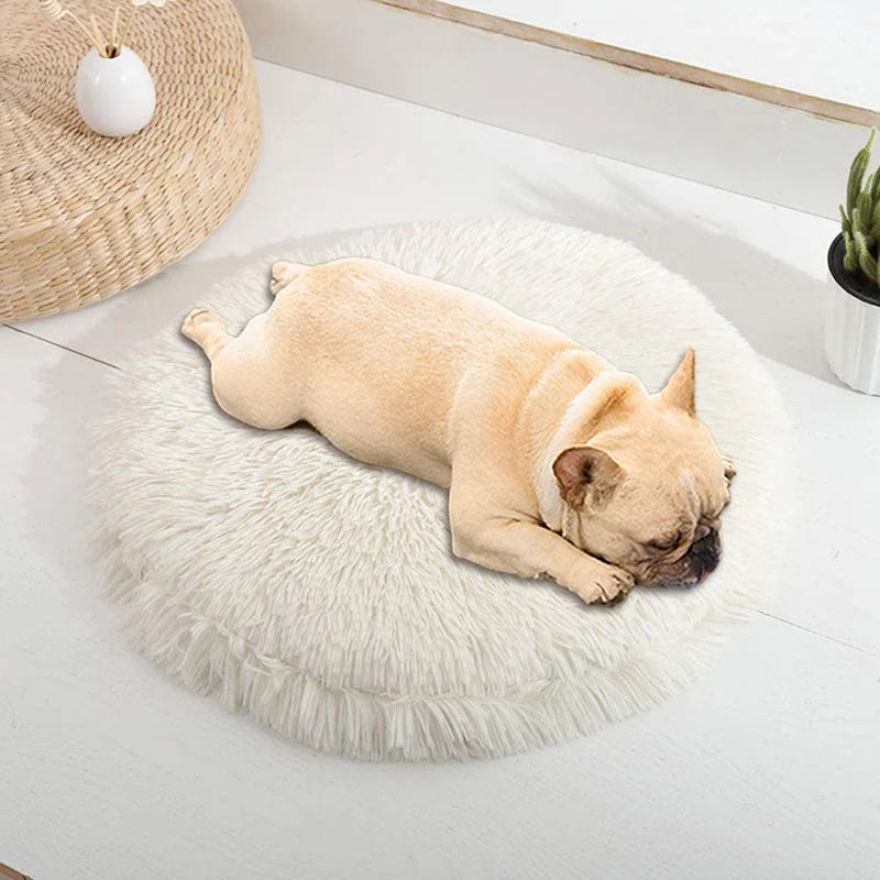 Thickened Plush Dog Bed Detachable And Washable Zipper Pet Mat Winter Warm Sleeping Cat Nest Soft Basket Mat Pet Supplies