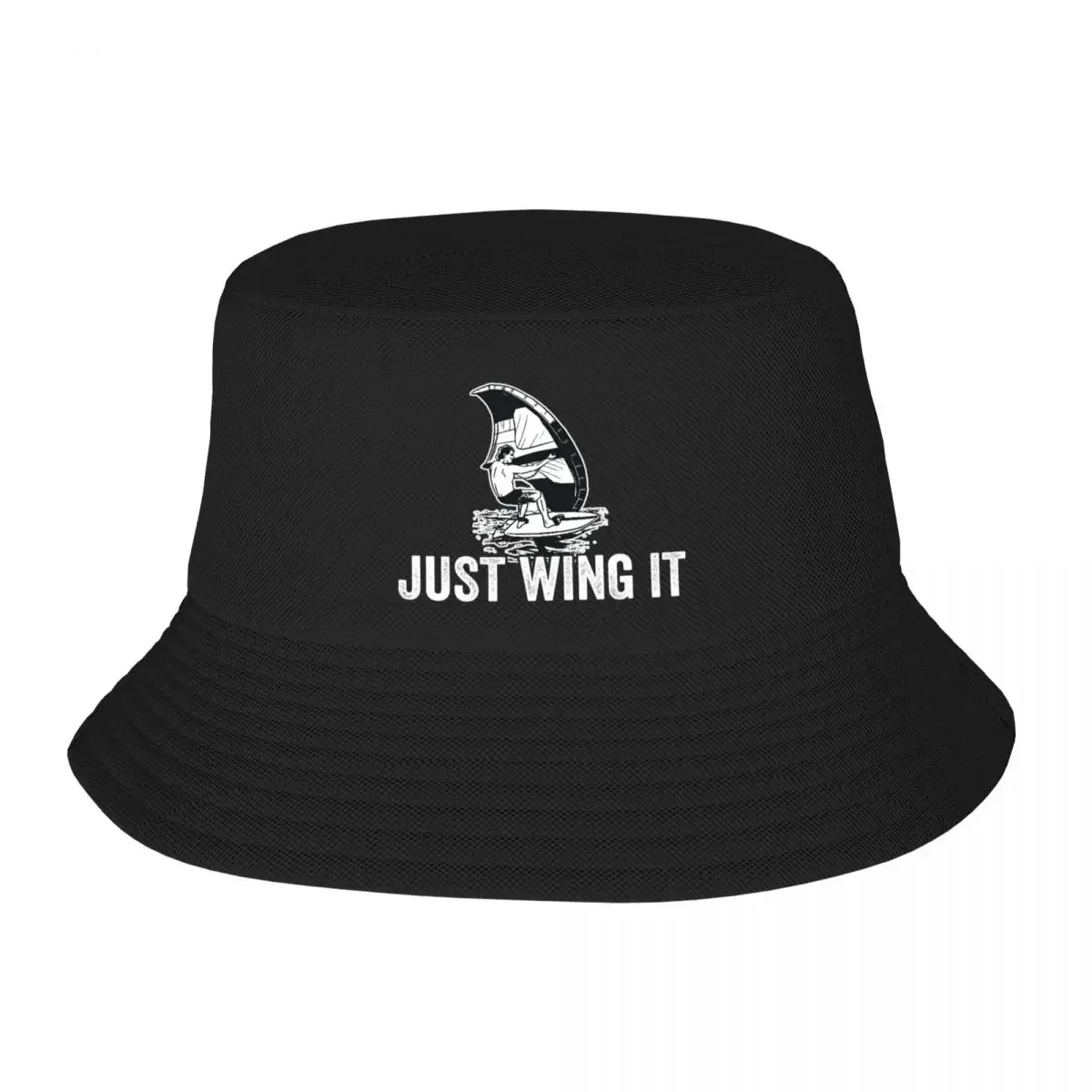 just wing it funny wing foil design great gift for wing surfer - foiling lovers Bucket Hat Beach Anime Women's Men's