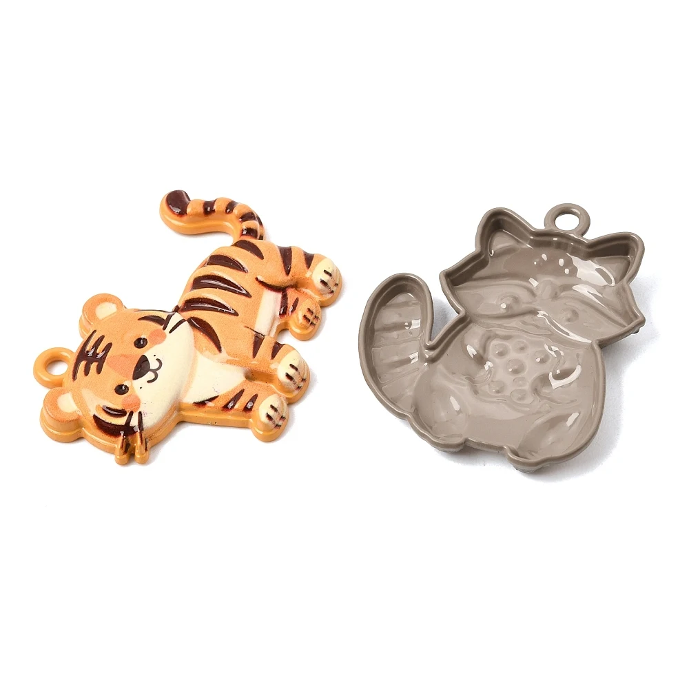 18pcs Enamel Alloy Animal Charms Wildlife Panda Squirrel Fox Lion Tiger Giraffe Hedgehog Raccoon Pendants for DIY Jewelry Making