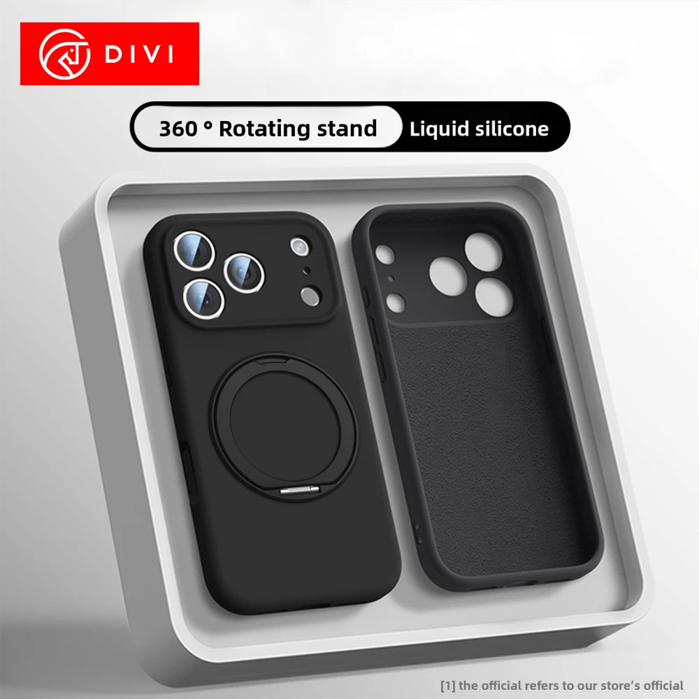 

Магнитный жидкий силиконовый чехол DIVI для iPhone 17 Pro Max, чехол-подставка для iphone 16 pro max, противоударный
