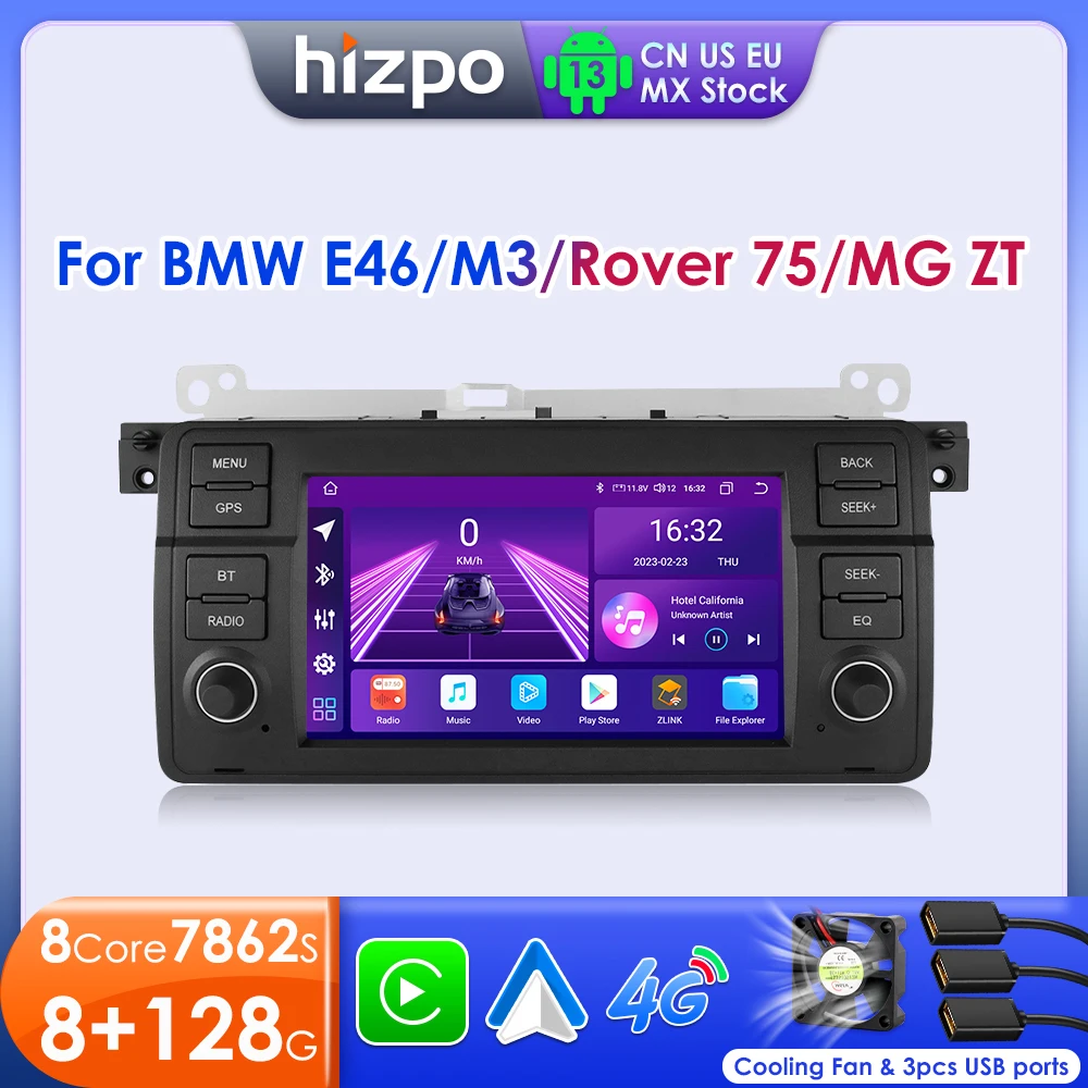 Hizpo 7" AI Voice Autoradio For BMW E46 M3 318/320/325/330/335 Android Auto Radio Carplay 4G DSP Car Multimedia GPS 2din Stereo