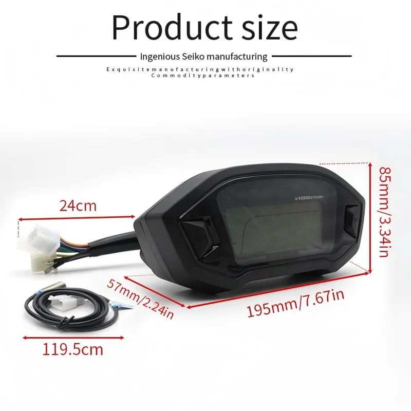 Universal Modification parts 7 Color Adjust digital 1000rpm Display meters for 2,4 Cylinders motorcycle speedometer tachometer