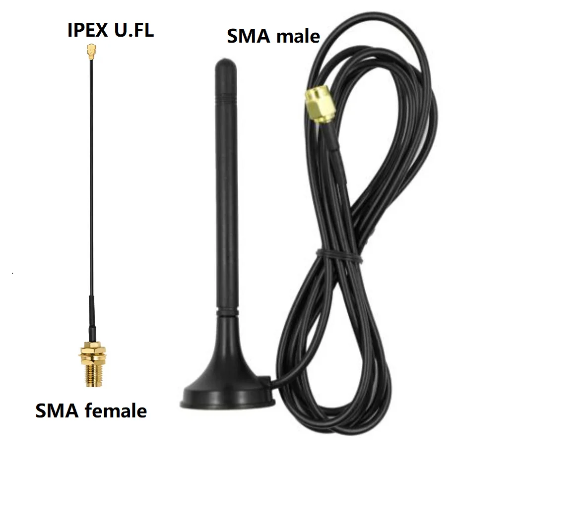 3 piece Quectel YE0021AA 4G Magnetic base Antenna SMA male connector with 10cm pigtail for LTE EC25-E EC25-EUX EP06-E EG25-G MIM