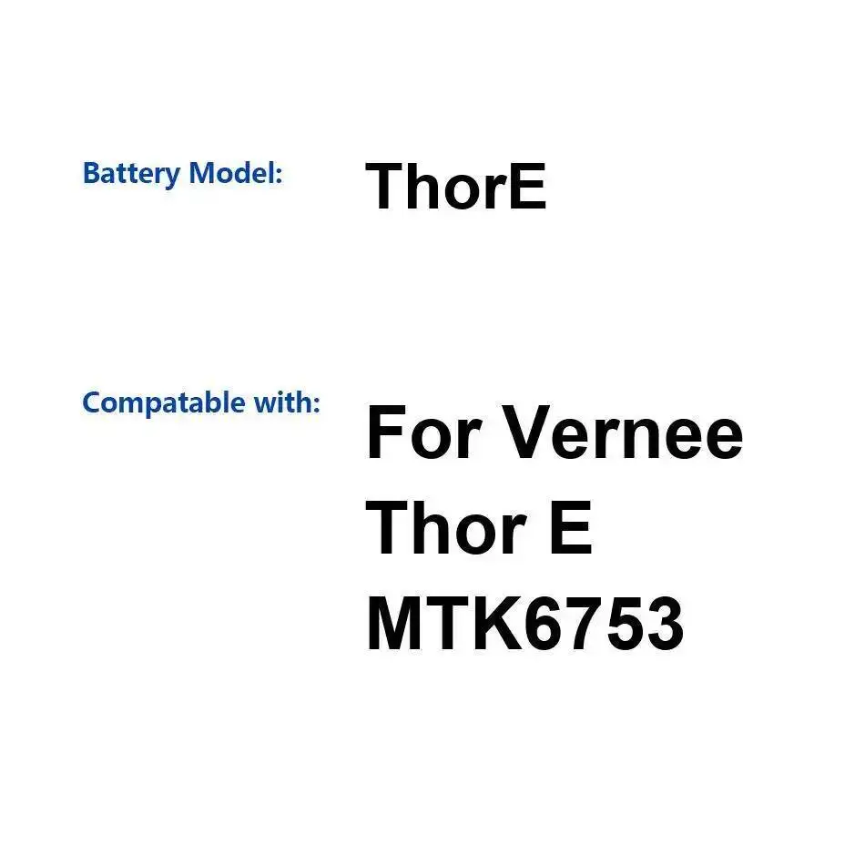 

Высокоэффективный аккумулятор для мобильного телефона Vernee Thor E MTK6753, высокая совместимость, 5020 мАч