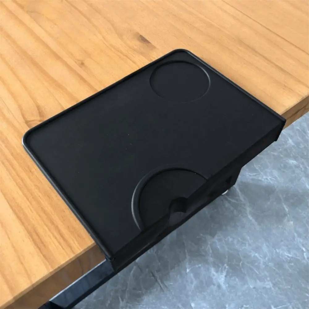 Non-Slip Silicone Coffee Tamper Mat Corner Edge Black Espresso Tamping Pad Wear-resistant Thicken Coffee Tamping Station