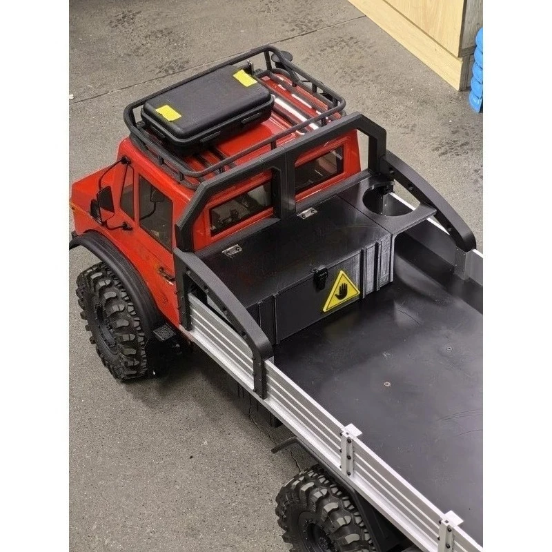 3D Printed Rear Bed Roll Cage, Handle ,Battery Box, Cup Holder for CROSSRC EMO XX XXL 1/6 RC Crawler Upgrade No-Drill Bolt-On