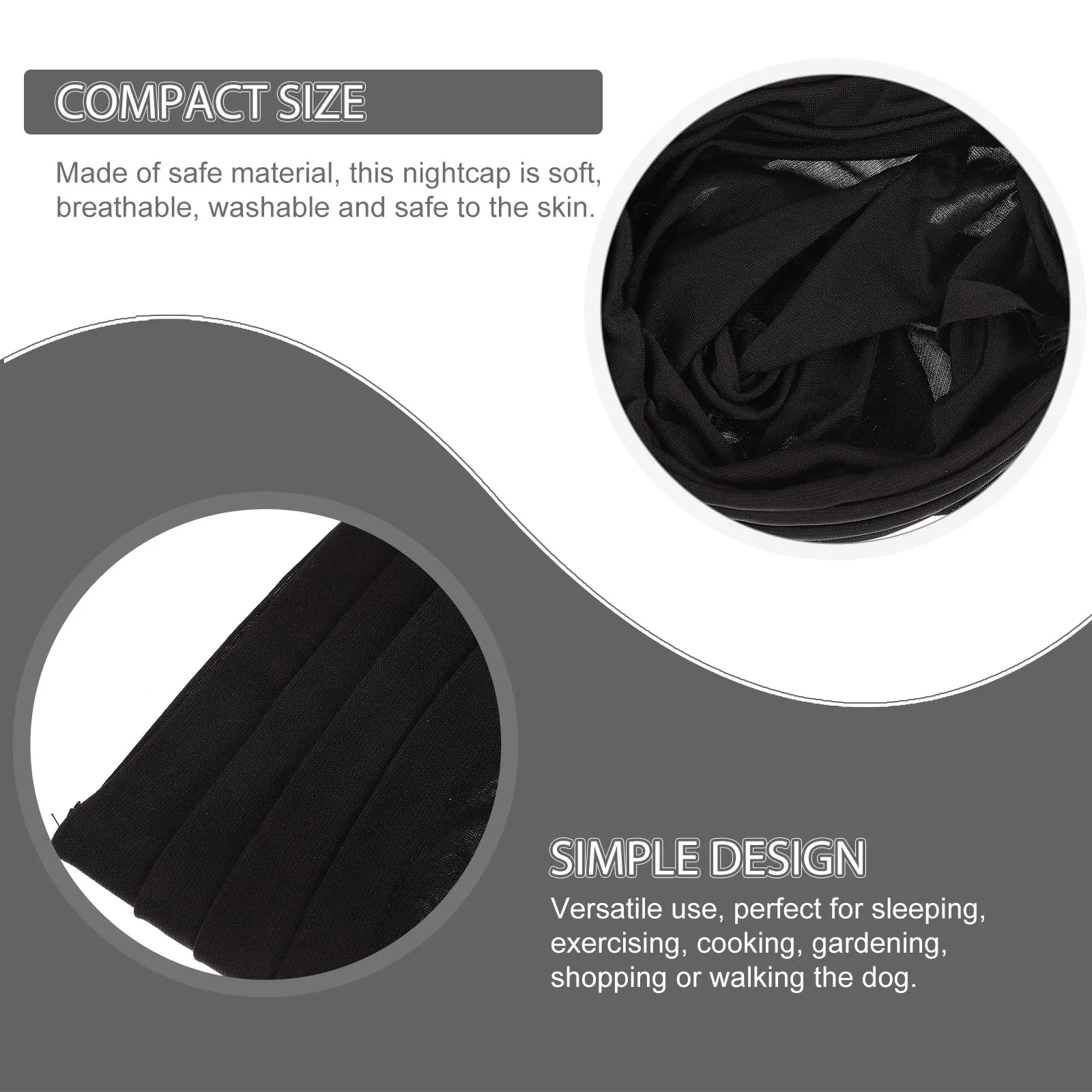 

Solid Color Bag Head Hat Sleeping Cap for Women Hair Bonnet Shower Cotton Linen Caps Women's Hats &
