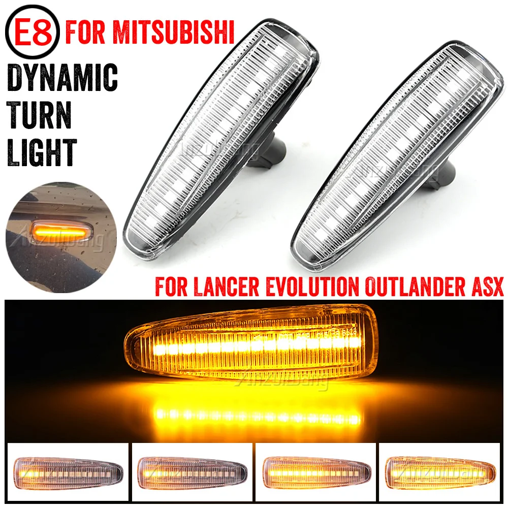 For Mitsubishi Lancer Evolution Evo X Outlander Sport RVR ASX Mirage 2014+ Dynamic Turn Signal Marker Light