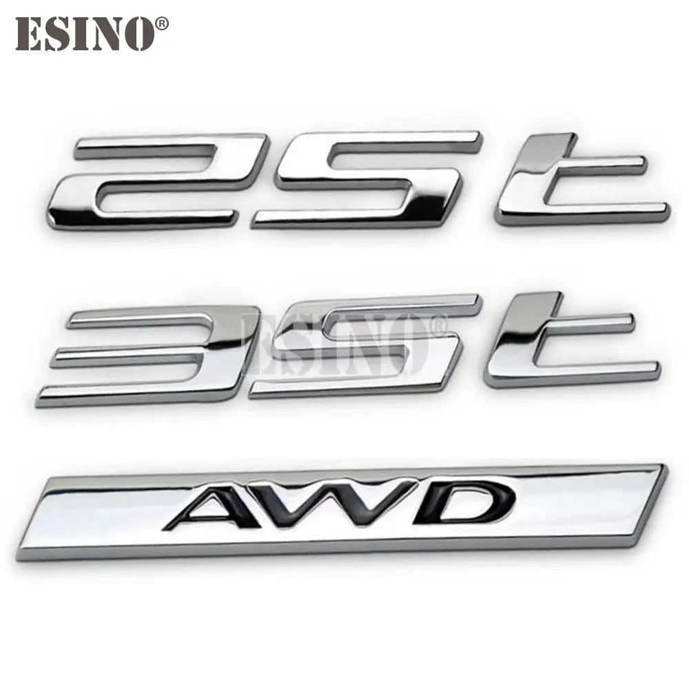 Car Styling 3D Metal Adhesive Emblem AWD 25T 35T Car Body Rear Trunk Badge Auto Accessory for Jaguar XE XF XJ F-Pace F-Type
