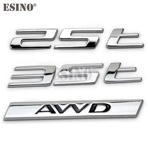 Car Styling 3D Metal Adhesive Emblem AWD 25T 35T Car Body Rear Trunk Badge Auto Accessory for Jaguar XE XF XJ F-Pace F-Type
